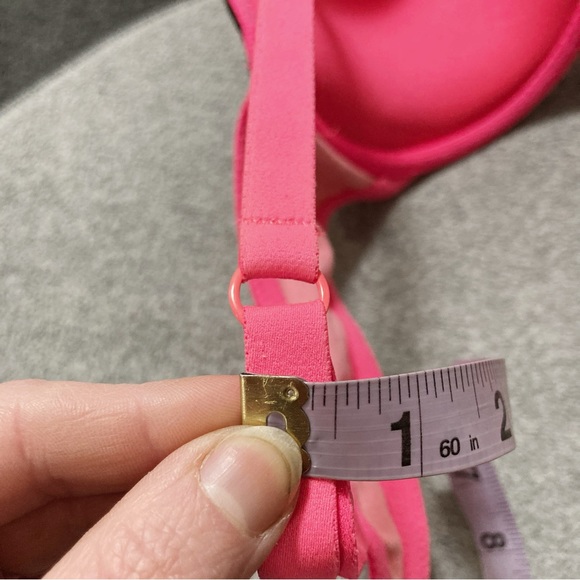 LA SENZA 38C Hot neon pink and black lace underwire t-shirt bra ~ Barbiecore C38 - Picture 8 of 14